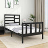 Schwarzer Bettrahmen Zlatoe 75x190cm (Holz, kleines Einzelbett)