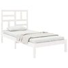 Weißes Bettgestell Marigena 75x190cm (Holz, kleines Einzelbett)