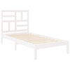 Weißes Bettgestell Marigena 75x190cm (Holz, kleines Einzelbett)