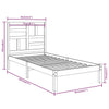 Weißes Bettgestell Marigena 75x190cm (Holz, kleines Einzelbett)