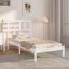 Weißes Bettgestell Marigena 75x190cm (Holz, kleines Einzelbett)
