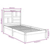 Weißes Bettgestell Marigena 90x190cm (Holz Einzelbett)