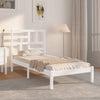 Weißes Bettgestell Marigena 90x190cm (Holz Einzelbett)