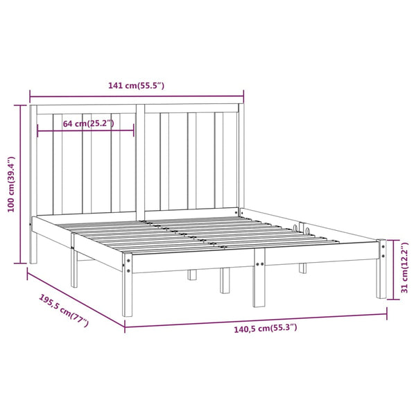 Bettgestell Zakaria 135x190cm (Doppelbett)