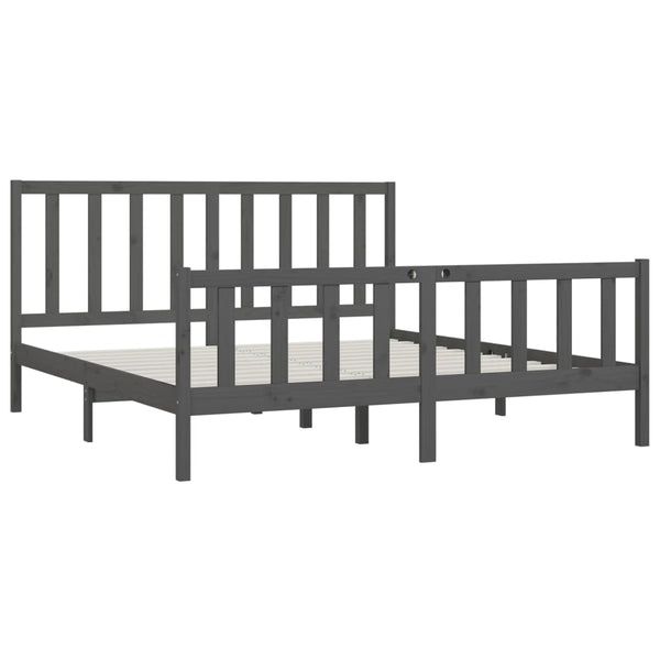 Grauer Bettrahmen Tofana 200x200cm (Holz)