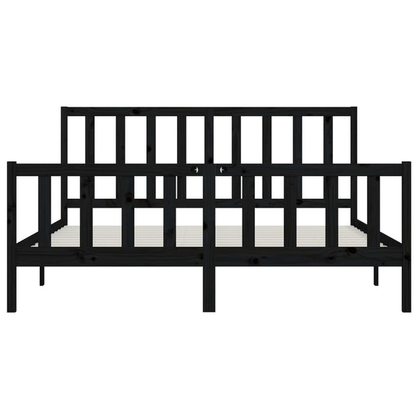 Schwarzes Bettgestell Tofana 200x200cm (Holz)