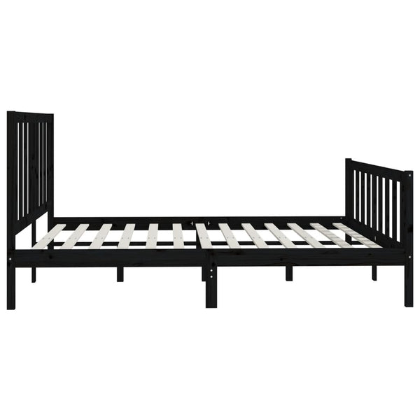 Schwarzes Bettgestell Tofana 200x200cm (Holz)