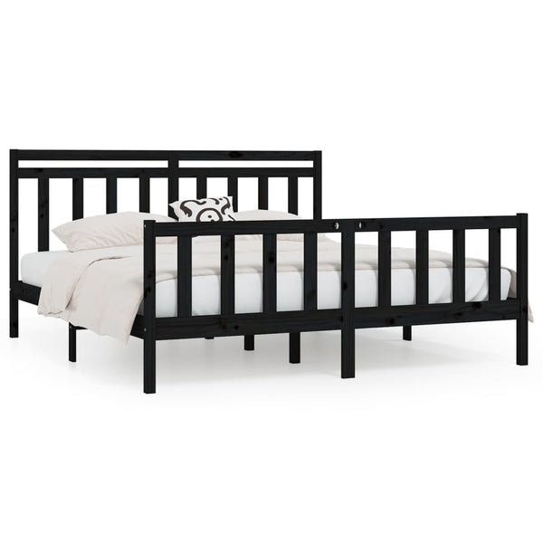 Schwarzes Bettgestell Flos 200x200cm (Kiefer)
