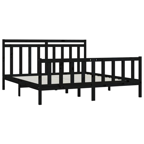 Schwarzes Bettgestell Flos 200x200cm (Kiefer)