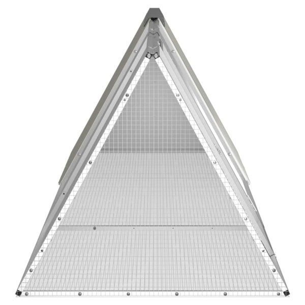 Grauer Kaninchenkäfig Vladiu 302,5x80,5x71cm (verzinkter Stahl)