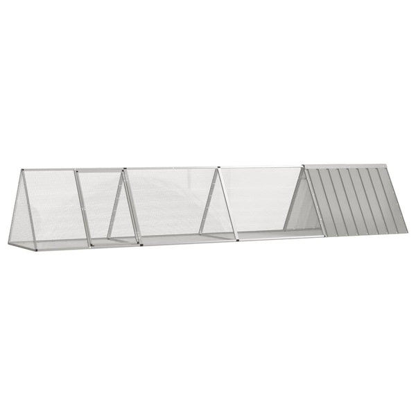 Grauer Kaninchenkäfig Vladiu 403,5x80,5x71cm (verzinkter Stahl)