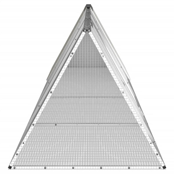 Grauer Kaninchenkäfig Vladiu 403,5x80,5x71cm (verzinkter Stahl)