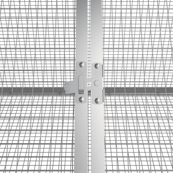 Grauer Kaninchenkäfig Vladiu 403,5x80,5x71cm (verzinkter Stahl)