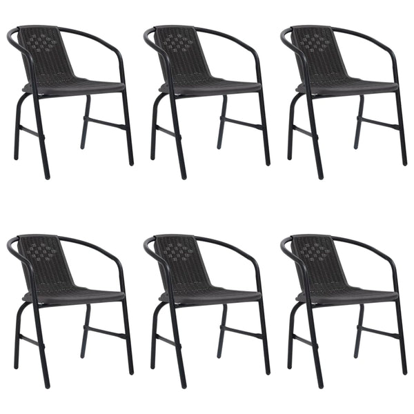 Gartenstühle Balaj (6 Stück Polyrattan und Stahl 110 kg)