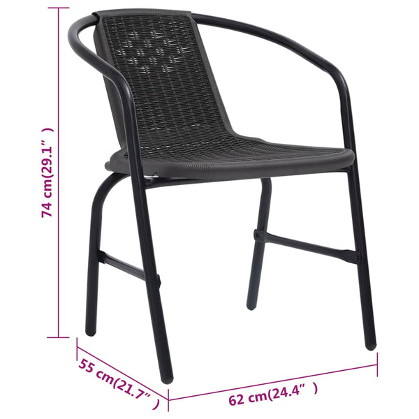 Gartenstühle Balaj (6 Stück Polyrattan und Stahl 110 kg)