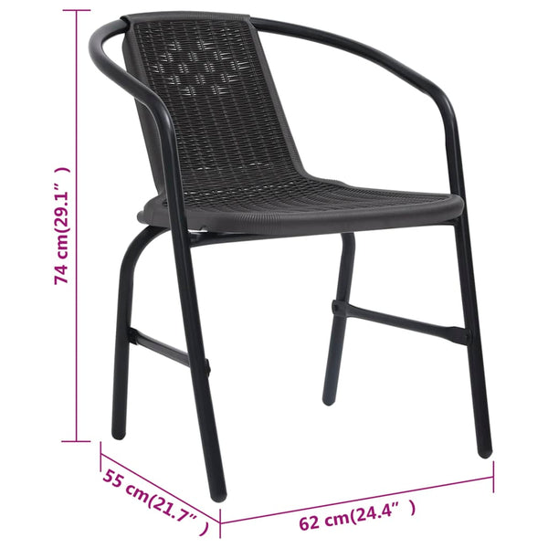 Gartensessel Balaj (8 Stk. Polyrattan und Stahl 110 kg)