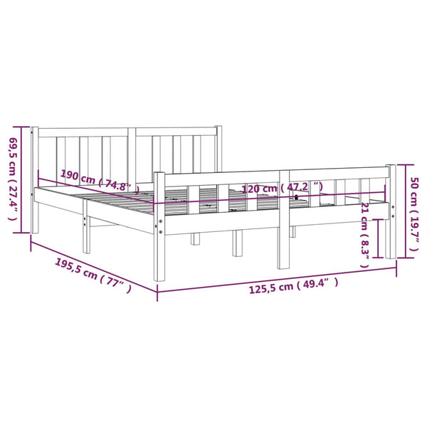 Bettgestell Jinca 120x190cm (Holz Small Double)