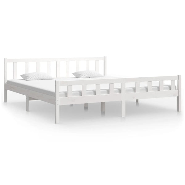 Weißes Bettgestell Jinca 160x200cm (Holz)