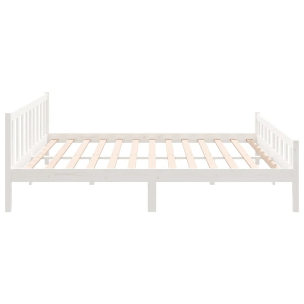 Weißes Bettgestell Jinca 160x200cm (Holz)