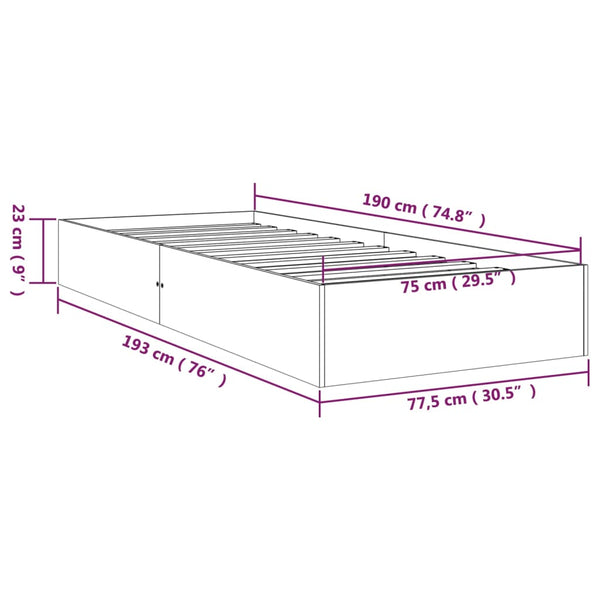 Weißes Bettgestell Intexim 75x190cm (Holz, kleines Einzelbett)