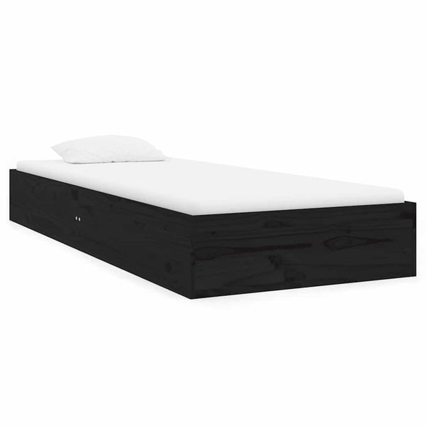 Schwarzer Bettrahmen Intexim 75x190cm (Holz, kleines Einzelbett)