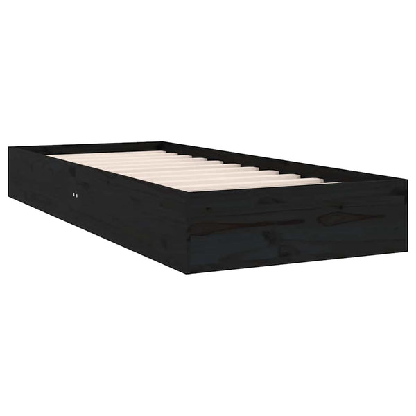 Schwarzer Bettrahmen Intexim 75x190cm (Holz, kleines Einzelbett)