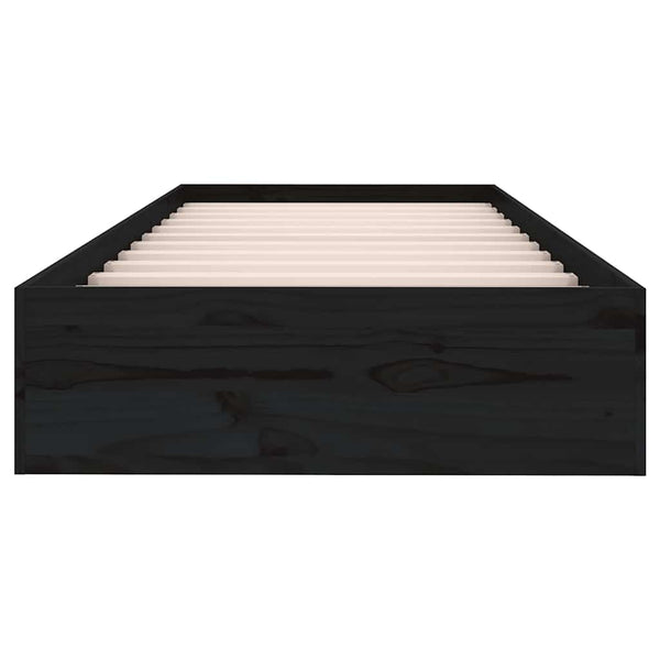 Schwarzer Bettrahmen Intexim 75x190cm (Holz, kleines Einzelbett)
