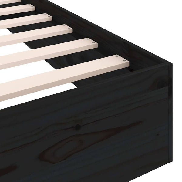 Schwarzer Bettrahmen Intexim 75x190cm (Holz, kleines Einzelbett)