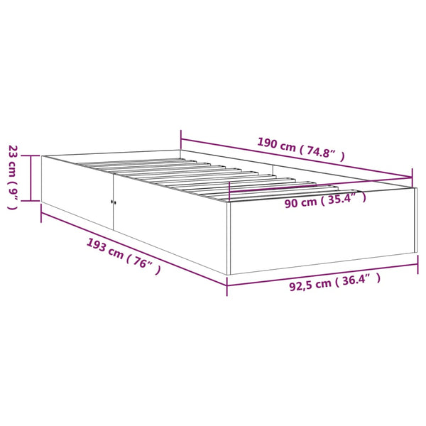 Weißes Bettgestell Intexim 90x190cm (Holz, Einzelbett)