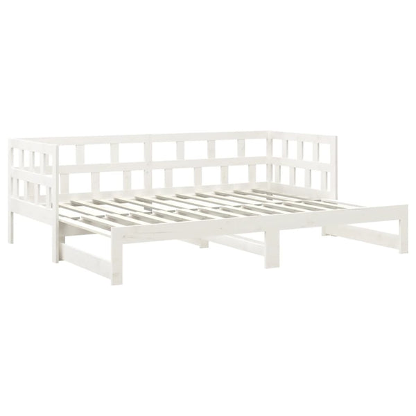 Valkoinen päivävuode ulosvedettävä Selvinas 90x200cm (mänty 2x)