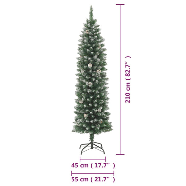 Künstlicher schlanker Weihnachtsbaum mit Ständer Tancuta 210cm (PVC)