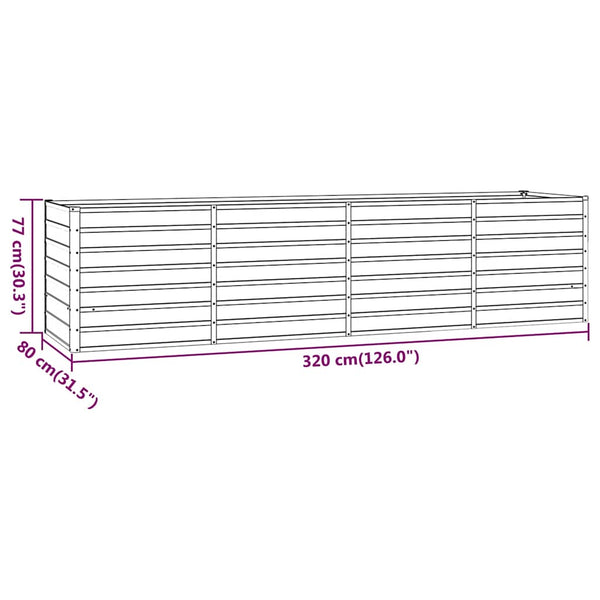 Rostige Hochbeet Cornelius 320x80x77cm (Cortenstahl)