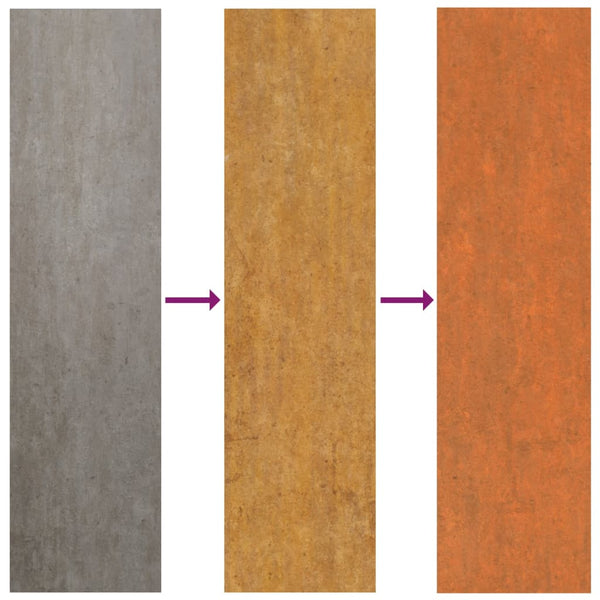 Rostige Dachpaneele Omari 60x44cm (12 Stück Cortenstahl)