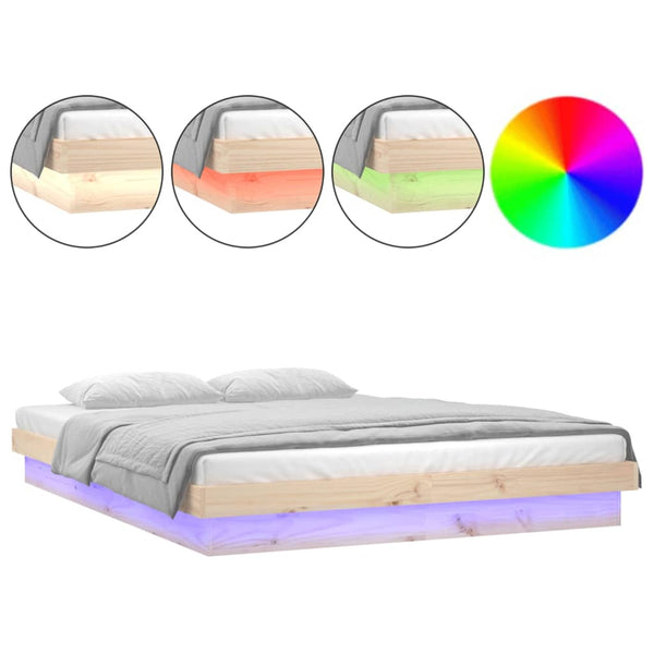 Bettrahmen Margretta 135x190cm (mit LED-Beleuchtung Doppelholz)