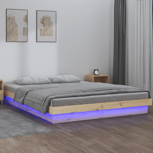 Bettrahmen Margretta 135x190cm (mit LED-Beleuchtung Doppelholz)