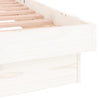 Bettgestell Margretta weiß mit LED 135x190cm (Doppelbett Holz)