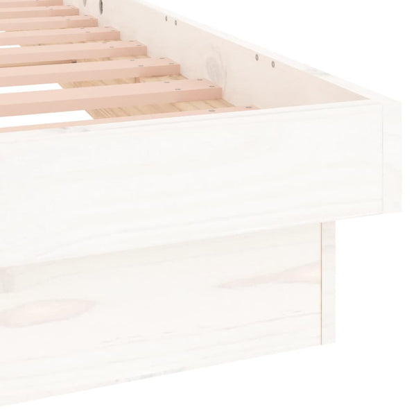 Bettgestell Margretta weiß mit LED 135x190cm (Doppelbett Holz)