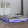 Bettgestell Margretta weiß mit LED 135x190cm (Doppelbett Holz)