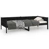 Schwarzes Schlafsofa Konradt 90x190cm (Kiefer)