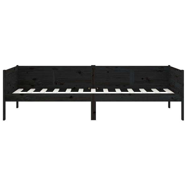 Schwarzes Schlafsofa Konradt 90x190cm (Kiefer)