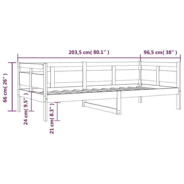 Weißes Schlafsofa Adriane 90x200cm (Kiefer)