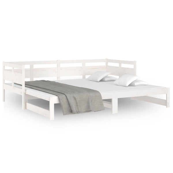 Valkoinen sohvasänky ulosvedettävä Elamir (90x190)cm (mänty 2x)