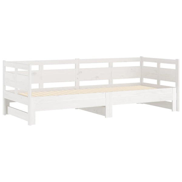 Valkoinen sohvasänky ulosvedettävä Elamir (90x190)cm (mänty 2x)