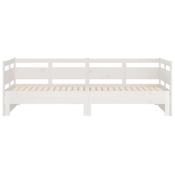 Valkoinen sohvasänky ulosvedettävä Elamir (90x190)cm (mänty 2x)
