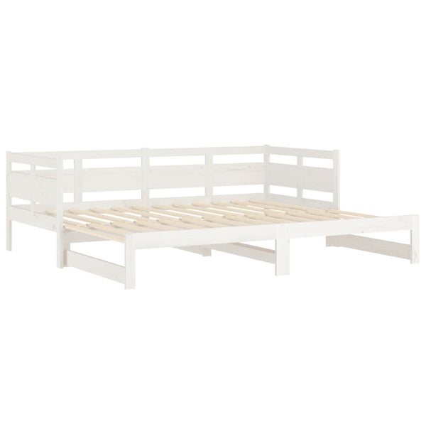 Valkoinen sohvasänky ulosvedettävä Elamir (90x190)cm (mänty 2x)