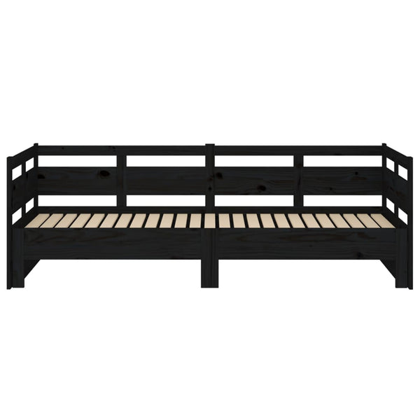 Musta sohvasänky ulosvedettävä Elamir 90x190cm (mänty, 2 kpl)