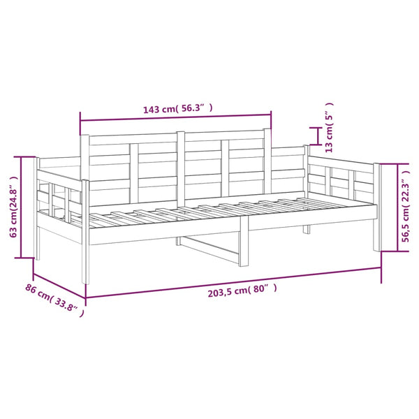 Weißes Schlafsofa Zeinal 80x200cm (Kiefer)