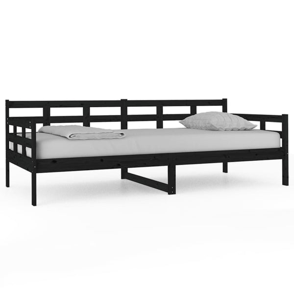 Schwarzes Schlafsofa Dobita 90x200cm (Kiefer)
