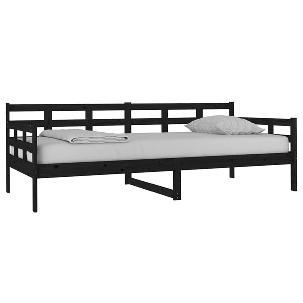 Schwarzes Schlafsofa Dobita 90x200cm (Kiefer)