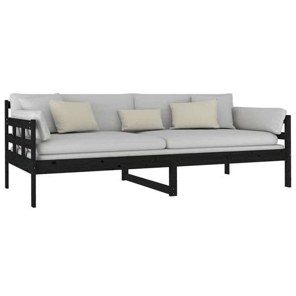 Schwarzes Schlafsofa Dobita 90x200cm (Kiefer)
